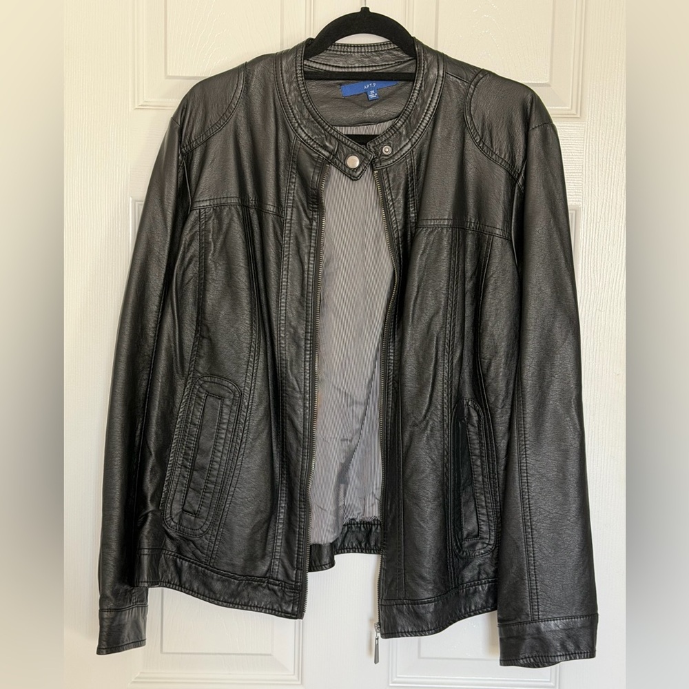 Apt. 9 Black Faux Leather Jacket